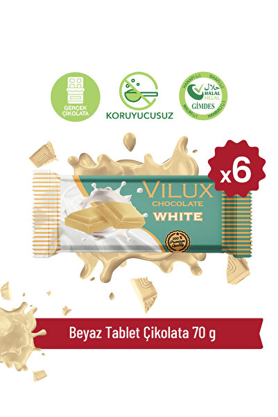 Milat Beyaz Tablet Çikolata 70 g x 6 Adet