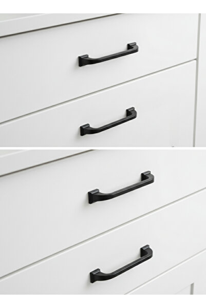 Şeker Ofisi 96 mm Black Furniture Kitchen Cabinet and Drawer Knobs 10 Pieces Polypropylene (Pp) Material