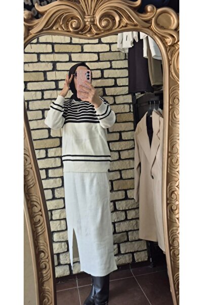 Mintaş Striped Skirt Knitwear Set