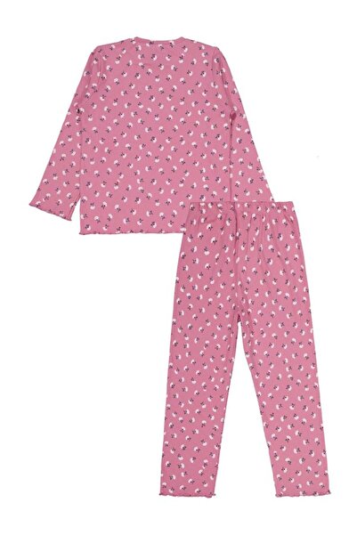 Civil Girls Floral Patterned Pajama Set for Ages 6-9 - Pink 8-9 Years