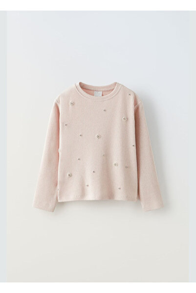 zeyderkids Kız Çocuk Fitilli Taşlı T-Shirt