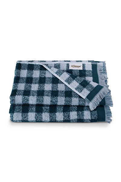 Altınbaşak Gracia 100% Cotton Yarn Dyed Bath Towel Set of 2 70X140/40X70 Petrol