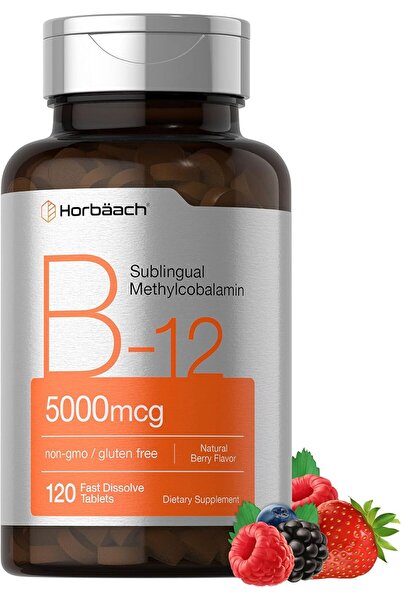 Horbäach B12 Sublingual Methylcobalamin 5000 mcg - 120 Fast Dissolve Tablets