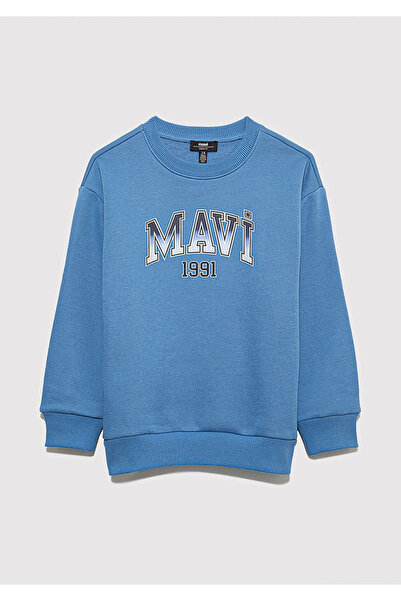 Mavi Logo Bisiklet Yaka Sweatshirt Loose Fit / Bol Rahat Kesim 6S10163-70724