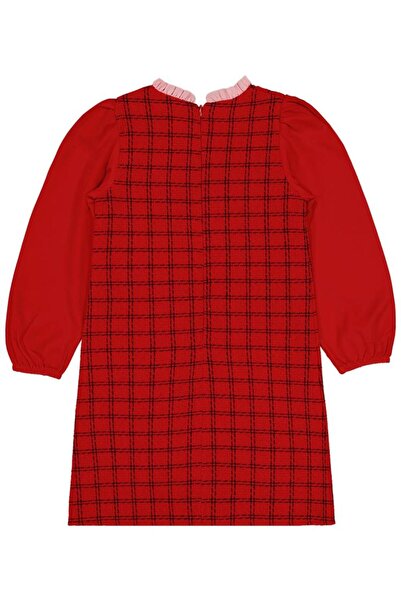 Civil Girls 6-9 Years Old Dress with Ruffled Collar - Red8-9 Years Old