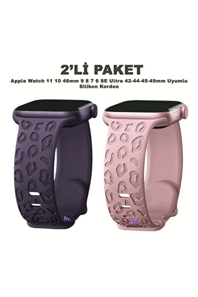 Dexmon Apple Watch 11 10 46mm 9 8 7 6 SE Ultra Uyumlu 42-44-45-49mm Leopar De...
