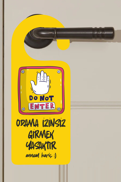 cici magnet www.cicimagnet.com Odama İzinsiz Girmek Yasaktır Kapı Kolu Askısı
