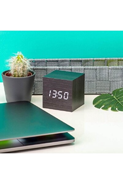 Balvı Kubo digital clock LED illumination, 4 functions, powered by 3 x AAA or USB, MDF, 6 x 6 x 6 cm