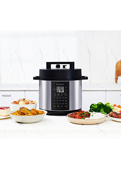 Nutricook Smart Pot 3, 1200 Watts Electric Pressure Cooker, Rice Cooker, Steamer, Yogurt Maker, 6L, Silver