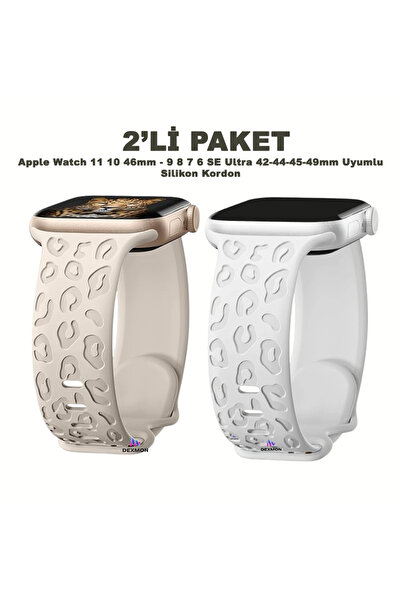 Dexmon Apple Watch 11 10 46mm 9 8 7 6 SE Ultra Uyumlu 42-44-45-49mm Leopar De...