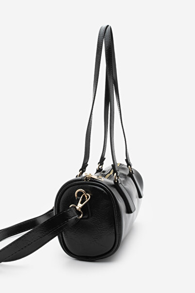 Marjin Kadın Fermuar Kapama El ve Omuz Çantası Zeton Siyah