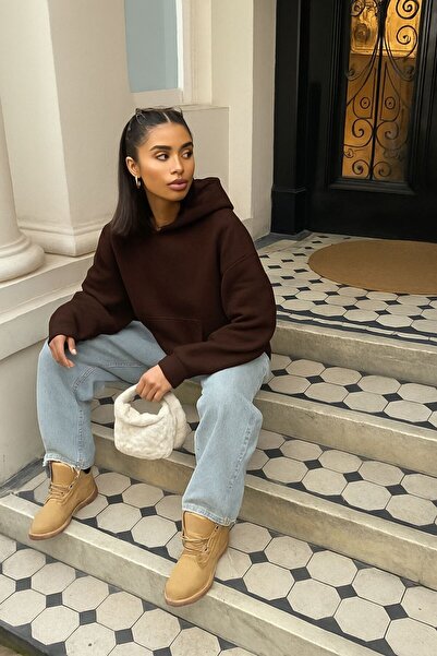 E-ROMA Hanorac unisex, fără imprimeu, cu glugă