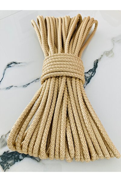 Rengarenkelemekleri polip polyester makrome(10 metre )dolgulu salıncak supla sepet halat ip 8mm