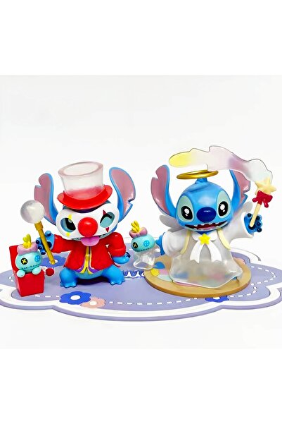 DEK Stitch Premium Series Large Size Figure 11cm with Accessories Parts Clown and Angel Costumes Set of 2