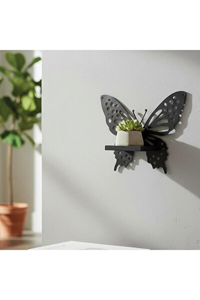 decorelax حامل شموع على شكل فراشة موديل 1 أسود