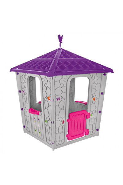 PİLSAN Stone House Children's Garden Playhouse Grey/Purple, indoor/outdoor use, weatherproof plastic