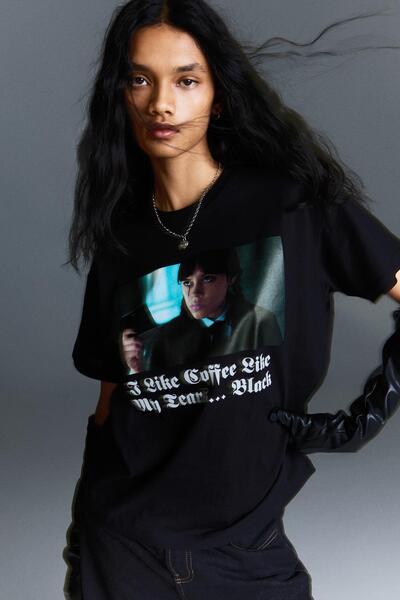 Bershka Wednesday short sleeve print T-shirt