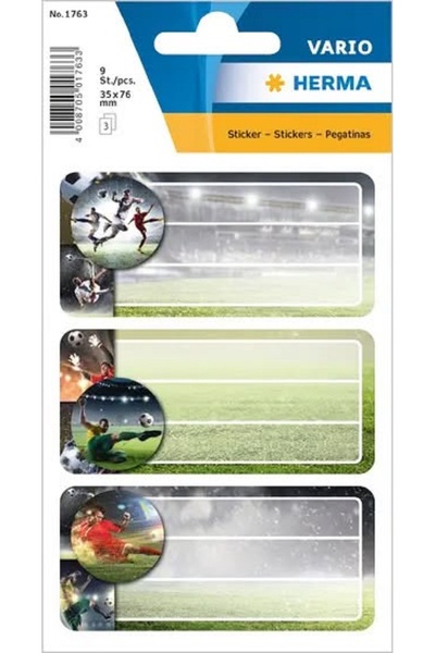 Herma School labels, Football, 76x35mm, 9 pieces