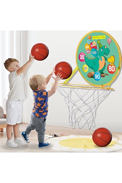 dalip Interactive Toy 2-in-1 – Basketball Hoop & Darts Target, 16cm Ball, Pump, 8 Velcro Balls, D