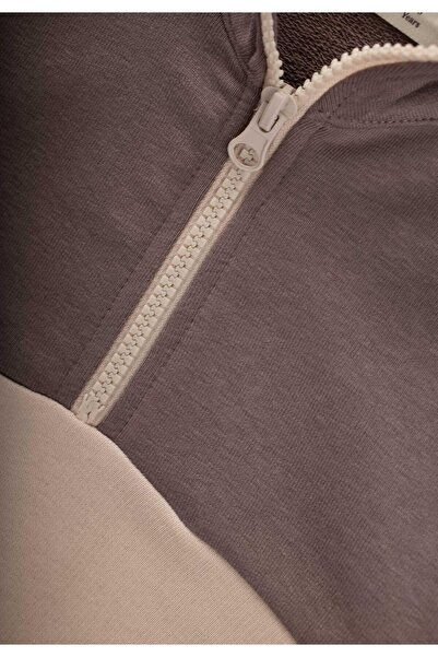 Cigit Sweatshirt Set 2-10 Years Beige