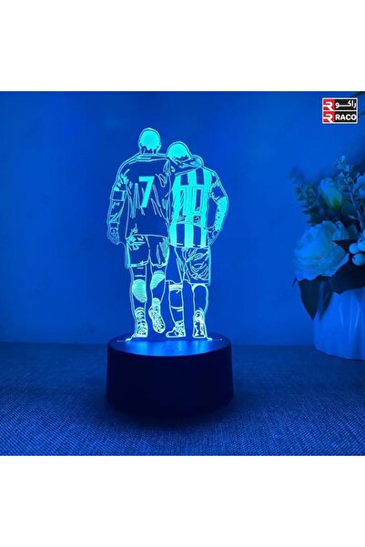 Raco Cristiano Ronaldo & Messi 3D Night LED Light Lamp, Touch-Activated, 7-Color Acrylic