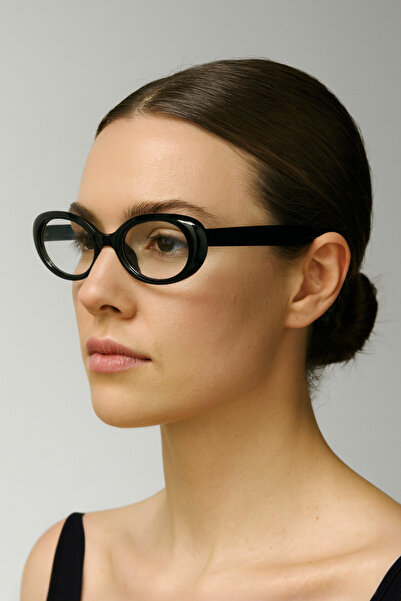 Chunky Frame Cat Eye Classic Vintage Black Framed Women's Glasses with Blue Block Blue Light Filter