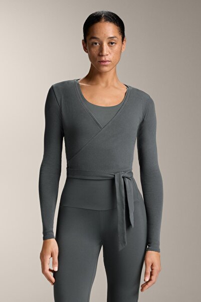 Oysho Rib cotton blend wrap top