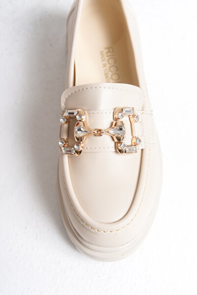 Riccon Women's Loafer 0012557 Beige