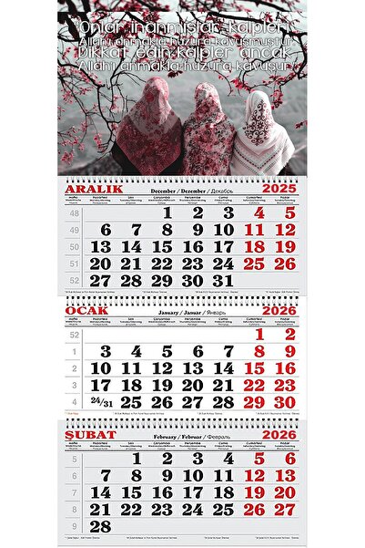 GENC DIJITAL BASKI 2026 Yılı Gemici Takvimi-Ra'd Suresi 28.Ayet ve Oturan Kadınlar