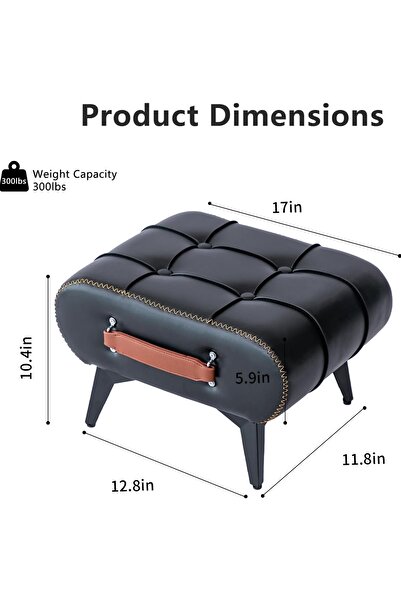 HXDream Stylish and Functional Faux Leather Footrest for Extra Seating in Living Room, Entryway, or Office