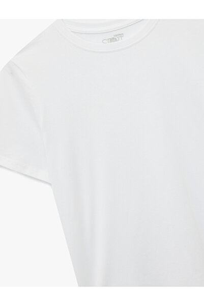 Koton Tricou sport cu mânecă scurtă și decolteu cu gâtul rotund, amestecat modal