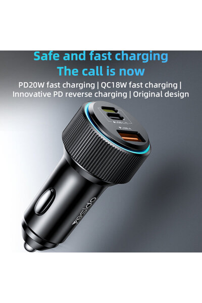 Yesido Car charger + Type-C to Lightning cable, 35W Y60