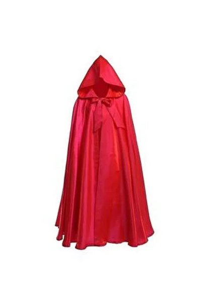 TOYFEST Kırmızı Şeytan Pelerini Kapüşonlu 120 cm Halloween Kostüm Aksesuarı
