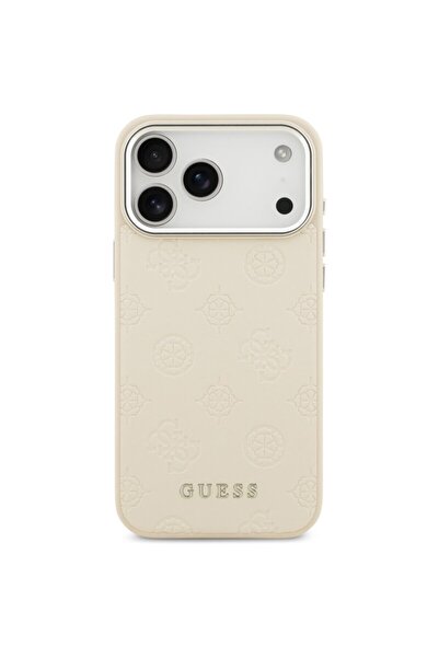 Guess Peony Hot Stamp Script MagSafe iPhone 17 Pro Max Case, Beige (GUHMP17XPSPOSSSE)
