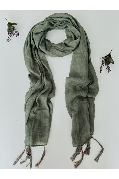 GOX شال قطني طويل ذو شراشيب