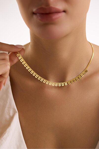 Nereze 925 Ayar Gümüş Gold Kaplama Gurmet Zircirli Minik Yıldız Model Kolye