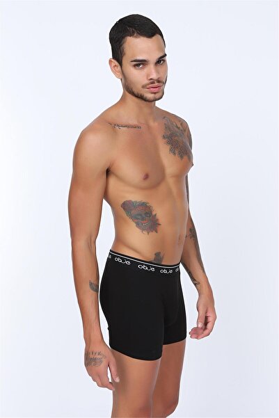 OBJE Erkek Siyah Penye Modal Boxer