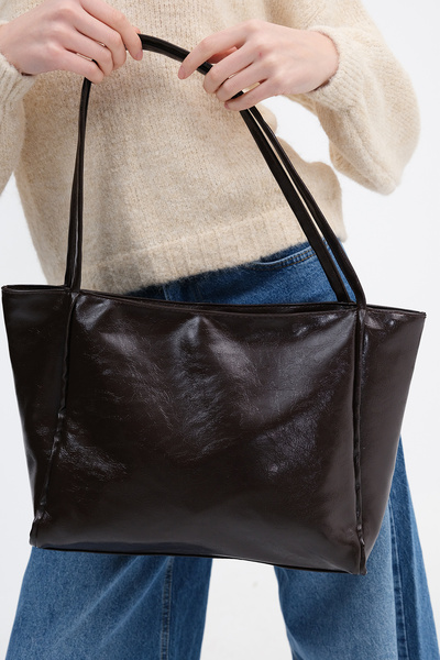 Addax Patent Leather Hand and Shoulder Bag Ç1054