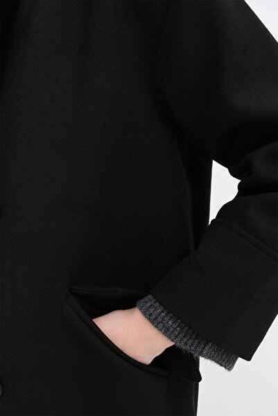 Addax Buttoned Oversized Cashmere Coat K7610