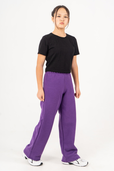 GİYİCEM TEKSTİL Κοριτσίστικο χειμερινό βασικό φαρδύ παντελόνι με 3 κλωστές 6020