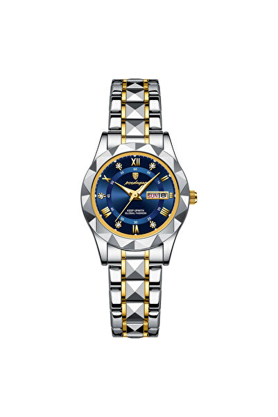 POEDAGAR Ceas de damă Lux Modă Casual Cuarț Oțel Argintiu Albastru