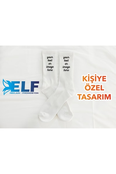 ELF REKLAM Kişiye Özel Baskılı Çorap ( 2 Adet )