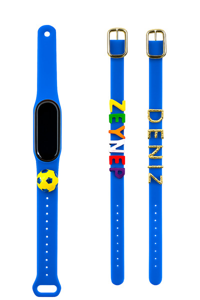 GTURK STORE Dijital İsimlikli Sarı Lacivert Çocuk Kol Saati