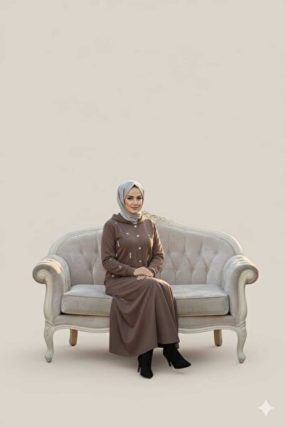 KMKkombin Women's New Season Bottom-Up Buttoned Stone-Embellished Skirt Suit