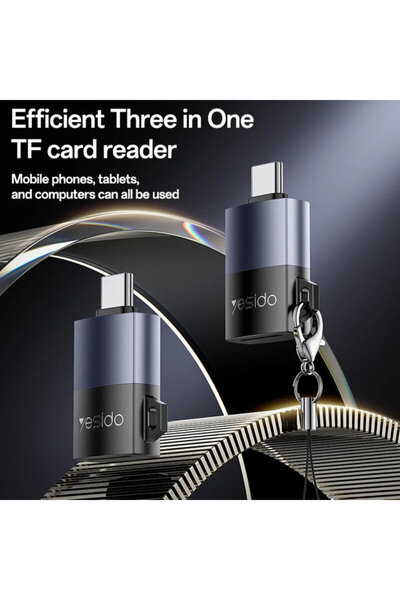 Yesido GS37 Type-C to TF (microSD) Card Reader, Black