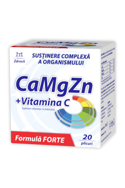 Zdrovit CaMgZn + Vitamina C FORTE, Zdrovit, 20 plicuri