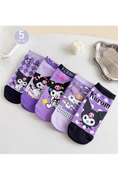 Generic 5 أزواج من جوارب سانريو كورومي الكرتونية القطنية القصيرة منخفضة القطع للكاحل