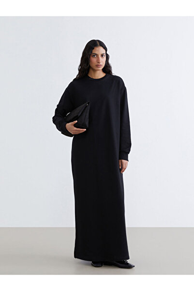 LC Waikiki فستان LCW Modest أسود برقبة دائرية