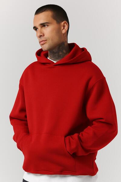 BENROMA Plain Unisex Oversize Hooded Sweatshirt