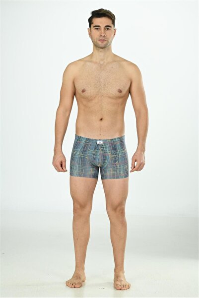 OBJE Men's Blue Striped Lycra Elastic Boxer